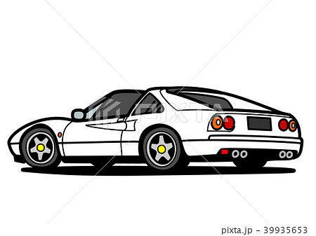 イタリアンスポーツ リアビュー 白色 自動車イラスト イタリアンスポーツ リアビュー 白色 自動車イラスト 39935653
