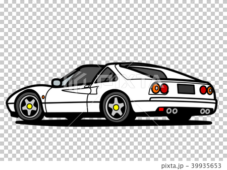 意大利體育背面圖白色汽車例證 39935653