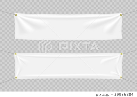 White textile banners with folds 39936884