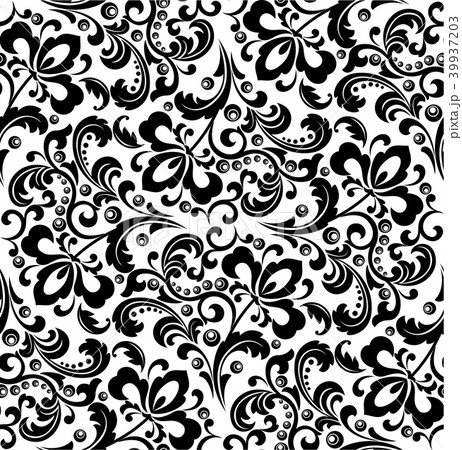 Floral pattern. Wallpaper baroque, damask. 39937203
