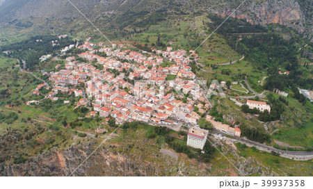 Aerial view of modern Delphi town, near Aerial view of modern Delphi town, near 39937358