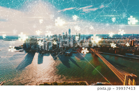 Puzzle Pieces with New York City 39937413