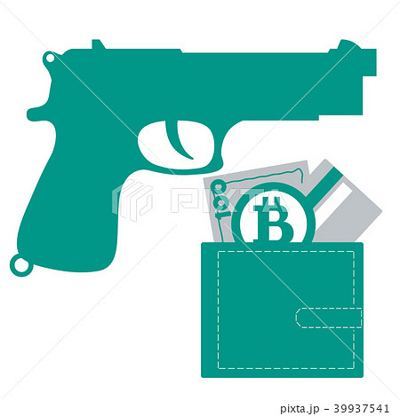 Stylized icon of a colored gun and purse with 39937541