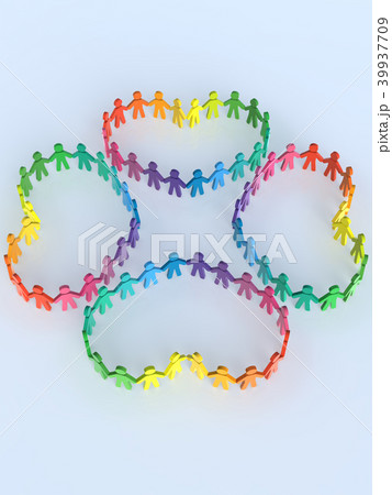 ハート　人の輪　四つ葉のクローバー　平和　交流　友情 39937709