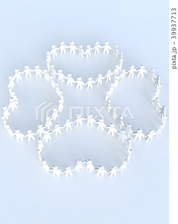 ハート　人の輪　四つ葉のクローバー　平和　交流　友情 39937713