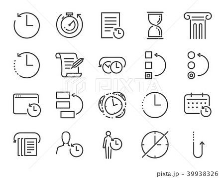 History and time management icon set 39938326