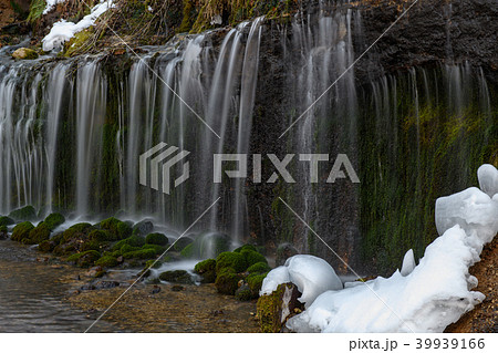 白糸の滝 冬の軽井沢 長野県 の写真素材