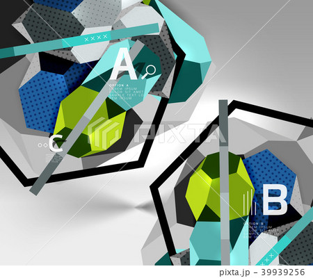 3d hexagon geometric composition, geometric digital abstract background 3d hexagon geometric composition, geometric digital abstract background 39939256
