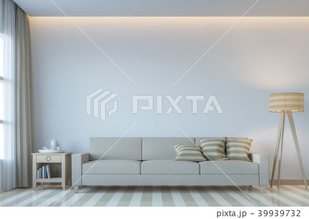 Modern white living room minimal style 3D render 39939732