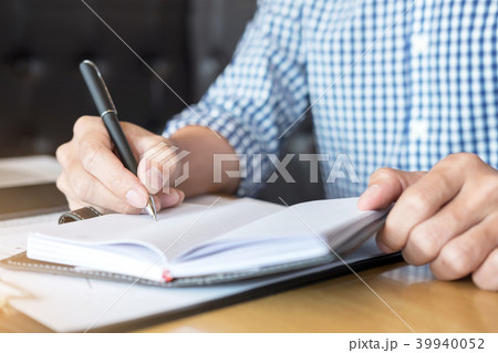 Business man or accountant working Financial investment, writing 39940052