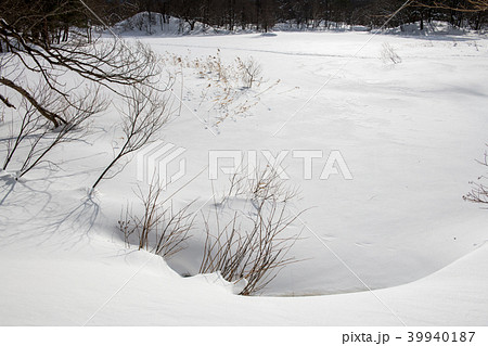 レンゲ沼の雪景色・裏磐梯 レンゲ沼探勝路(福島県) レンゲ沼の雪景色・裏磐梯 レンゲ沼探勝路(福島県) 39940187