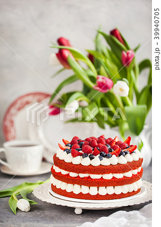 Delicious homemade red velvet cake Delicious homemade red velvet cake 39940705