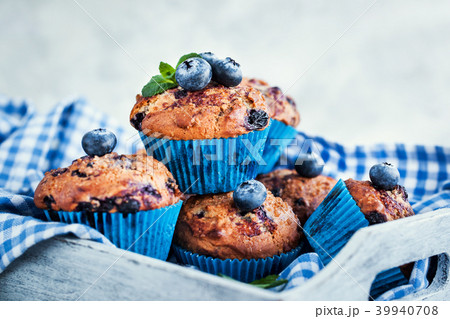 Fresh homemade delicious blueberry muffins Fresh homemade delicious blueberry muffins 39940708