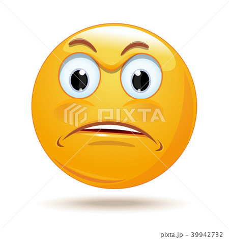Emoticon sad face. Vector illustration 39942732