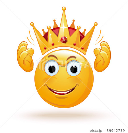 King emoticon wears a crown - Stock Illustration [39942739] - PIXTA