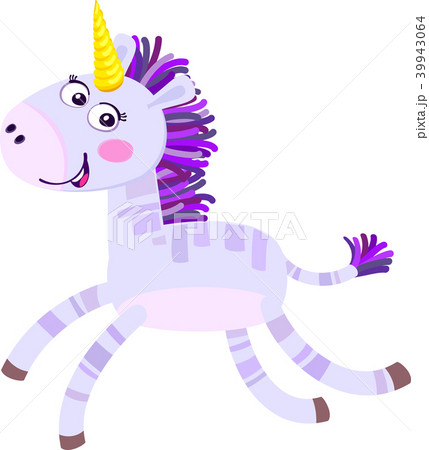 Cute cartoon unicorn. Flat vector illustration. 39943064