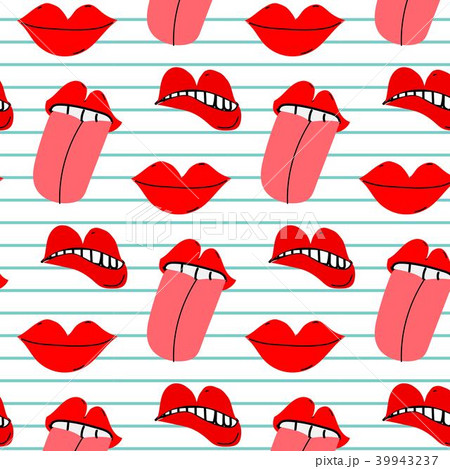 Abstract Mouth Vector Pattern Background. 39943237
