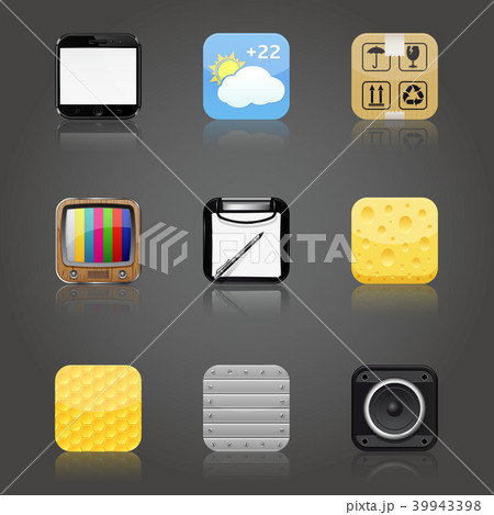 Apps icons with reflection 39943398