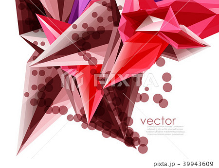 Color glass crystals on white background, geometric abstract composition with glass gemstones and 39943609