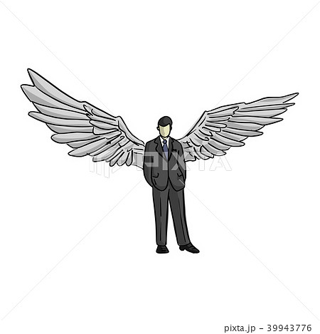 businessman with wing on his back vector  39943776