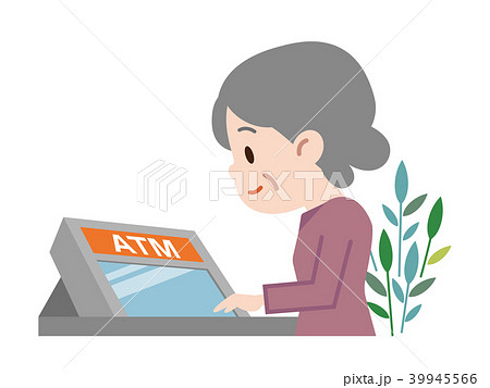 ATM　シニア女性 39945566