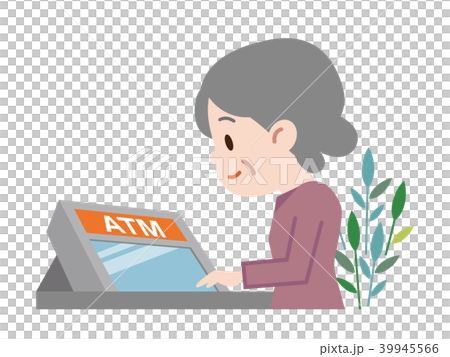 ATM　シニア女性 39945566