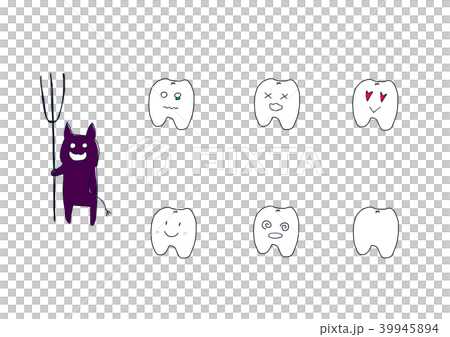 歯と虫歯菌セット 歯と虫歯菌セット 39945894