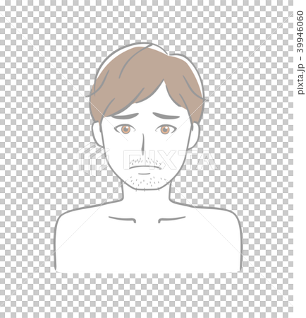 男性 無精ひげのイラスト素材