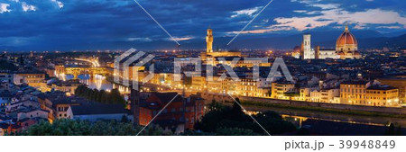 Florence skyline night panorama 39948849
