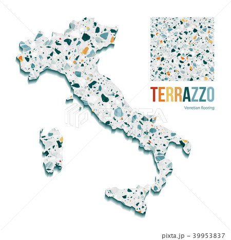 Vector illustration of Italy map filled with Terrazzo pattern 39953837
