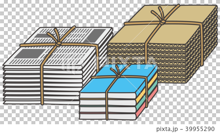 資源ゴミ 紙類のイメージイラストのイラスト素材