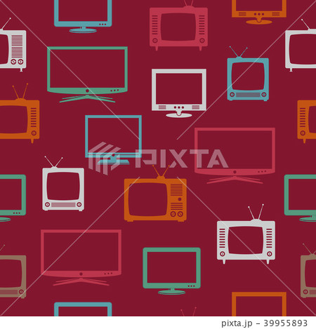 TV set, vector seamless pattern 39955893