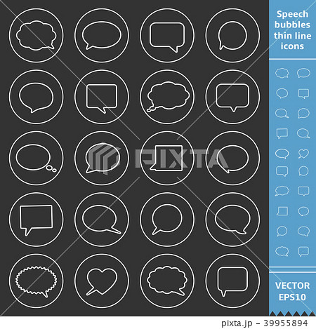 Speech bubbles thin line icons Speech bubbles thin line icons 39955894