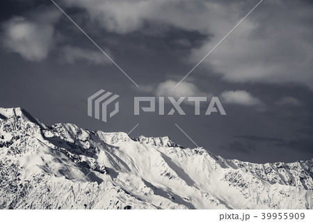 Black and white winter snowy mountains  39955909