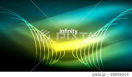 Abstract wave on dark background, shiny glowing neon digital background template Abstract wave on dark background, shiny glowing neon digital background template 39956014