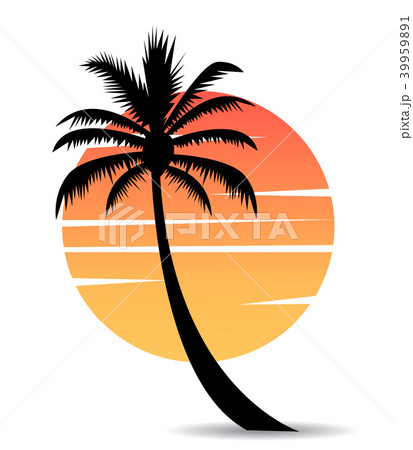 palm tree image with sun palm tree image with sun 39959891