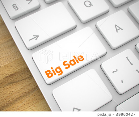 Big Sale - Inscription on White Keyboard Key. 3D. Big Sale - Inscription on White Keyboard Key. 3D. 39960427