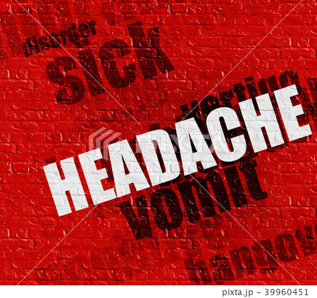 Modern health concept: Headache on the Red Brickwall . Modern health concept: Headache on the Red Brickwall . 39960451