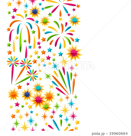 Seamless pattern with bright colorful fireworks and salute Seamless pattern with bright colorful fireworks and salute 39960664