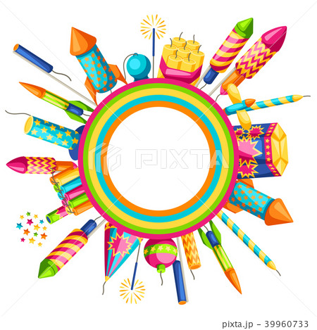 Background with colorful fireworks. Different types of pyrotechnics, salutes and firecrackers Background with colorful fireworks. Different types of pyrotechnics, salutes and firecrackers 39960733