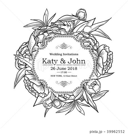 Vector vintage elegant wedding invitation 39962552