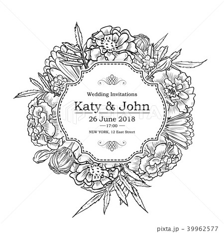 Vector vintage elegant wedding invitation 39962577