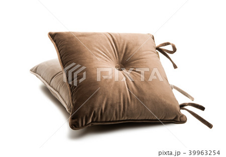soft pillows on a chair isolated soft pillows on a chair isolated 39963254