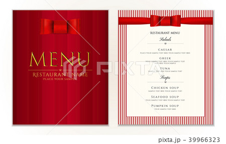 Design Restaurant Menu template, red bow ribbon Design Restaurant Menu template, red bow ribbon 39966323