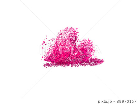 ピンクのハート 横向き のイラスト素材
