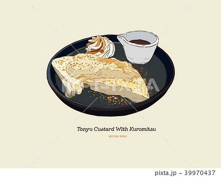 Tofu Custard with brown sugar. vector illustration Tofu Custard with brown sugar. vector illustration 39970437