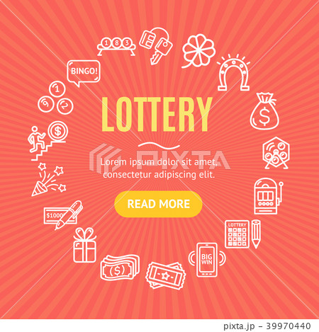 Lotto Signs Round Design Template Line Icon Concept. Vector 39970440