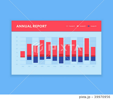 Modern bar graph template. Business infographic. Flat color style. Dashboard UI element. 39970956