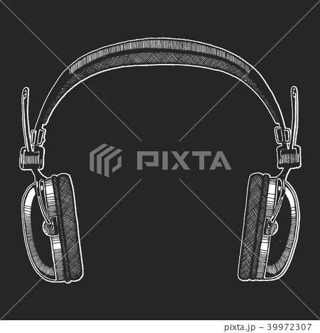 Headphones. Vector illustration. Rock music festival. Print for t-shirt, tee, poster 39972307