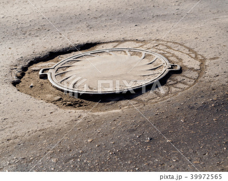 Deep pit on the road Deep pit on the road 39972565